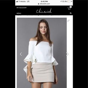 Ethereal Frilling Off-shoulder Top in White